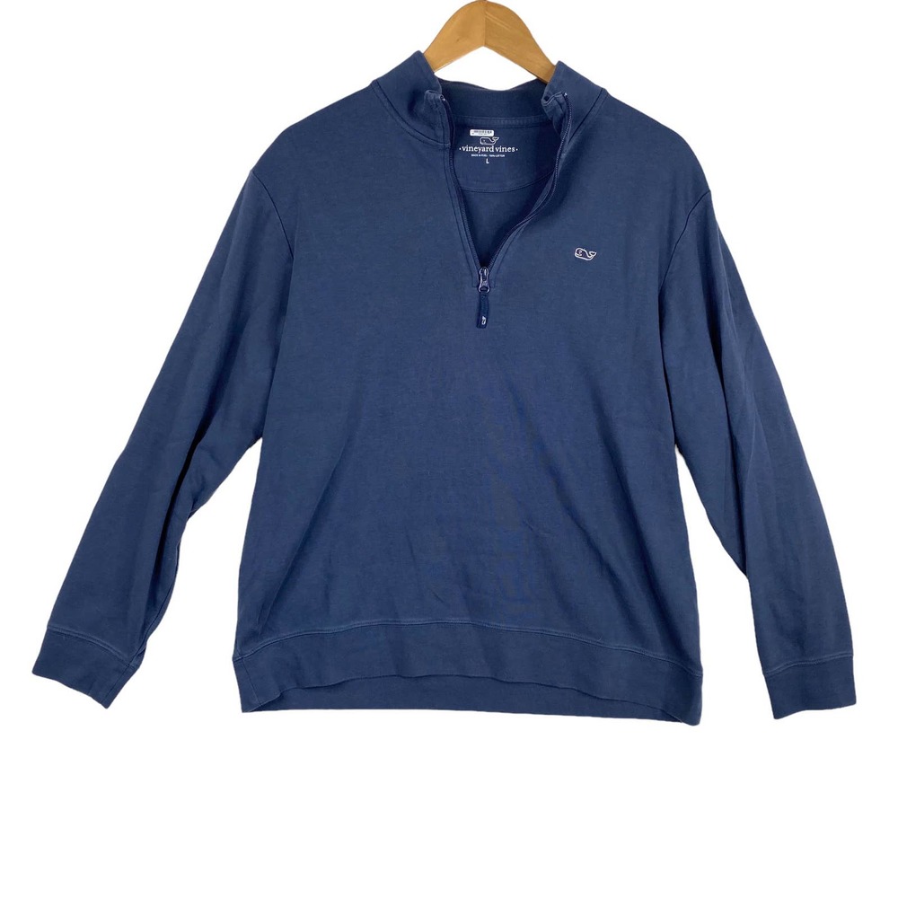 Vineyard Vines Dark Blue Saltwater 1/4 Zip Pullover-Large